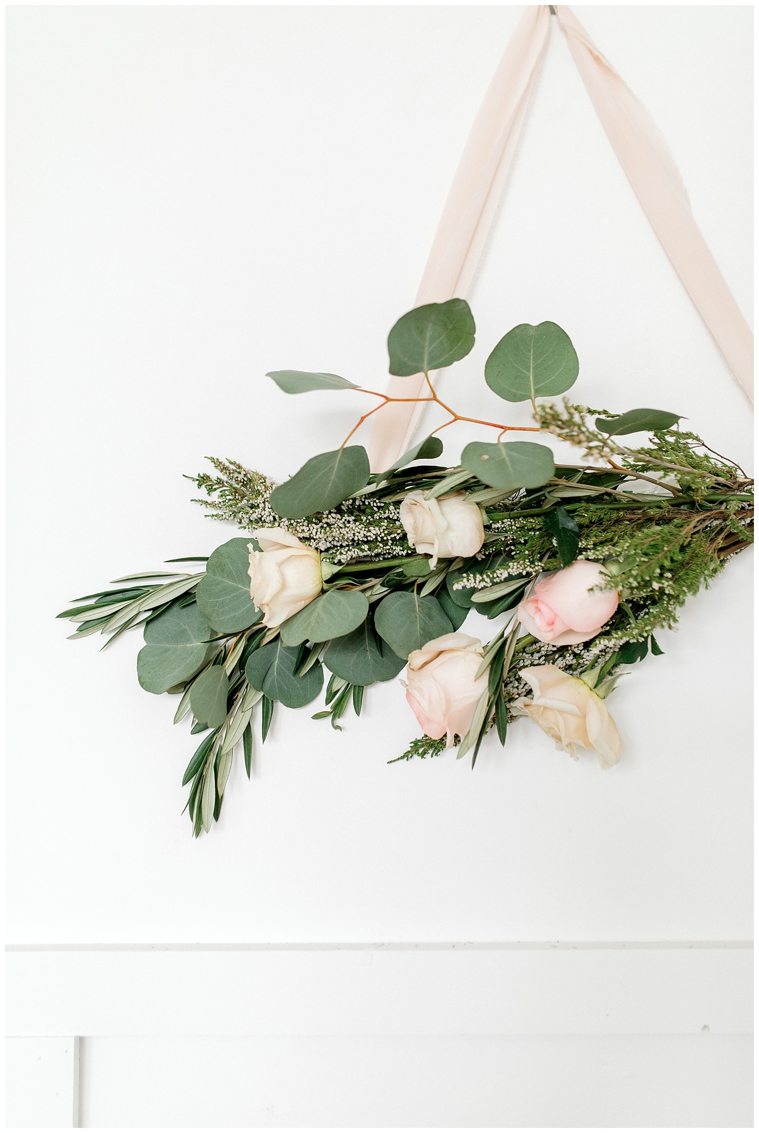 The Most Perfect Little Girl's Birthday Party Design | Animal Themed Toddler Birthday | Emma Rose Company | Blush and Grey Roses | Fresh Floral Bouquet Over Table
