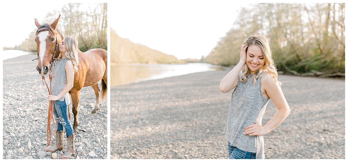 Sunset Senior Session with Horse | Senior Session Inspiration Session | Horse Photo Session | Pacific Northwest Light and Airy Wedding and Portrait Photographer | Emma Rose Company | Kindred Presets Rocky Beach.jpg