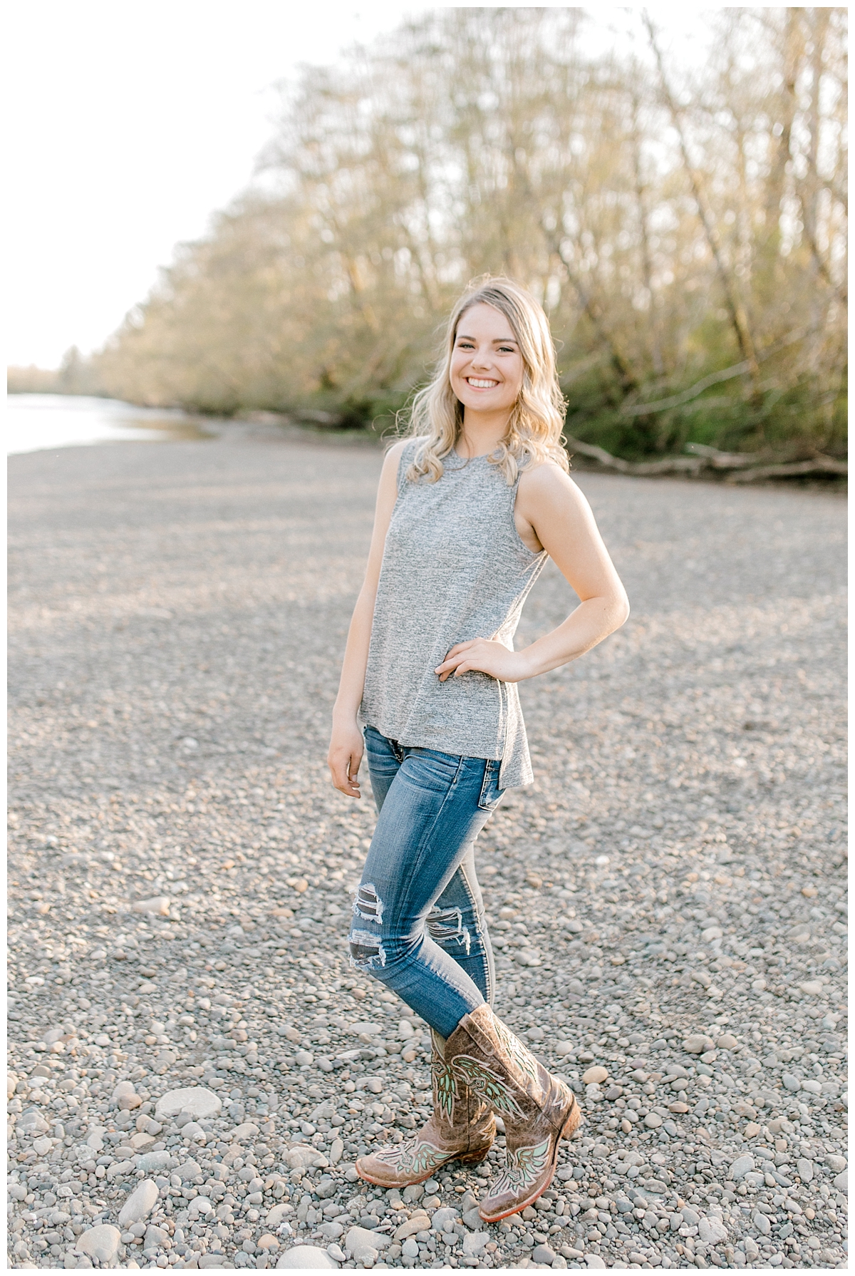 Sunset Senior Session with Horse | Senior Session Inspiration Session | Horse Photo Session | Pacific Northwest Light and Airy Wedding and Portrait Photographer | Emma Rose Company | Kindred Presets Posing Senior Session.jpg