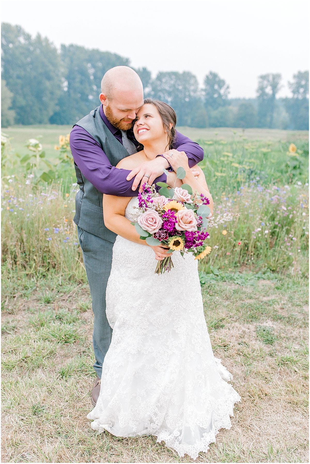 Sunflower themed wedding with purple accents, Emma Rose Company Seattle Wedding Photographer, Light and Airy photographer Kindred Presets Wedding Details PNW_0179.jpg