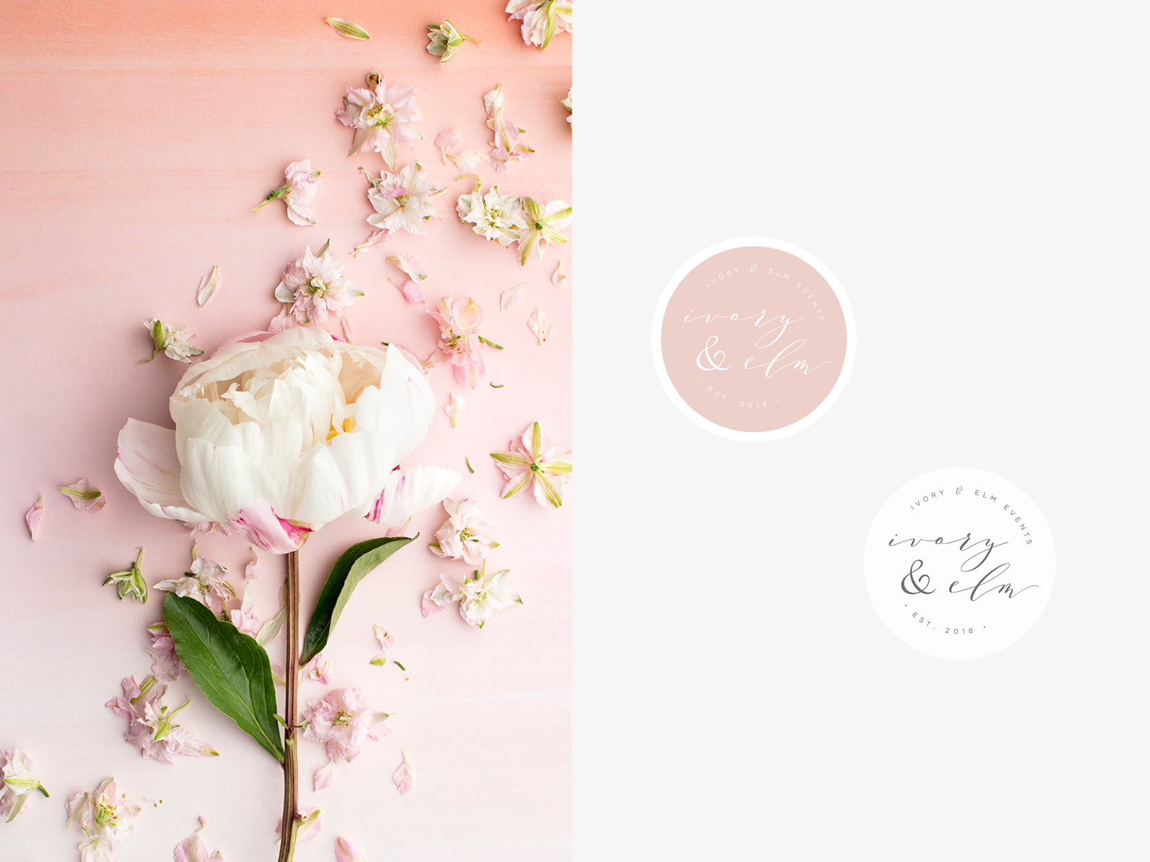 Ivory and Elm Events is a wedding planning and rental company with a custom Squarespace website design by Emma Rose Company. #mauvebranding #weddingplanner #ivoryandelm #emmarosecompany