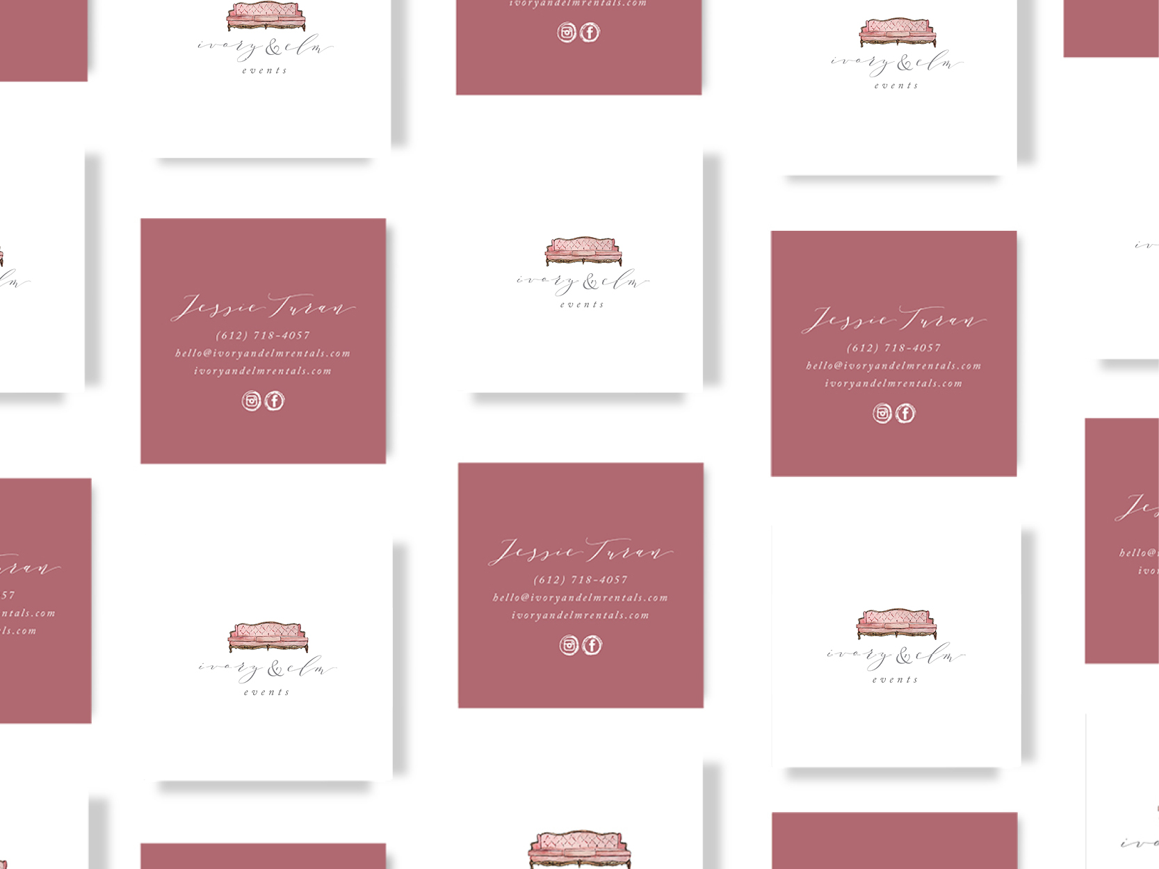 Ivory and Elm Events is a wedding planning and rental company with a custom Squarespace website design by Emma Rose Company. #mauvebranding #weddingplanner #ivoryandelm #emmarosecompany