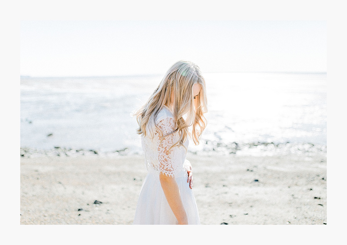 Styled bridal portraits on the beach in simple lace wedding skirt and lace top with Emma Rose Company.  Yellow and ivory inspired bridal shoot in the Pacific Northwest._0002.jpg