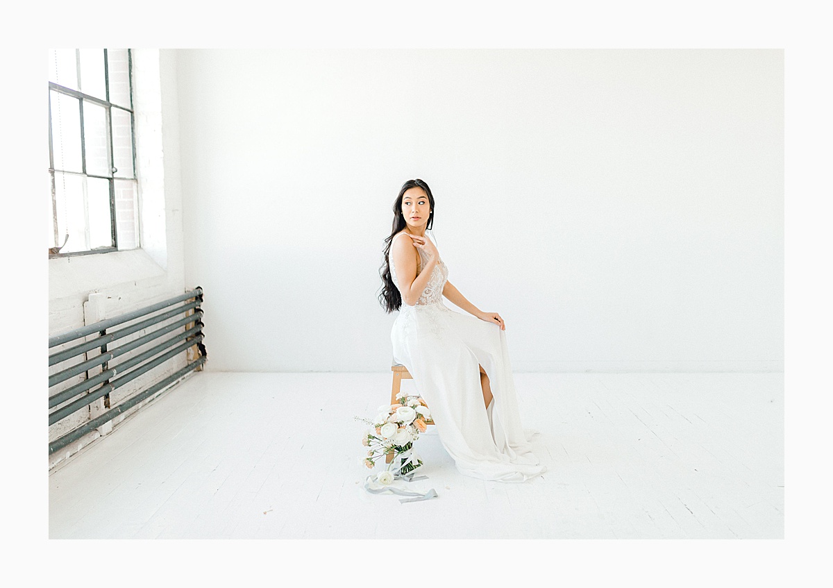 The Bemis Building in downtown Seattle is one of my favorite places to use for photo shoots!  This styled bridal shoot with touches of peach and white was dreamy.  #emmarosecompany #kindredpresets #seattlebride_0024.jpg