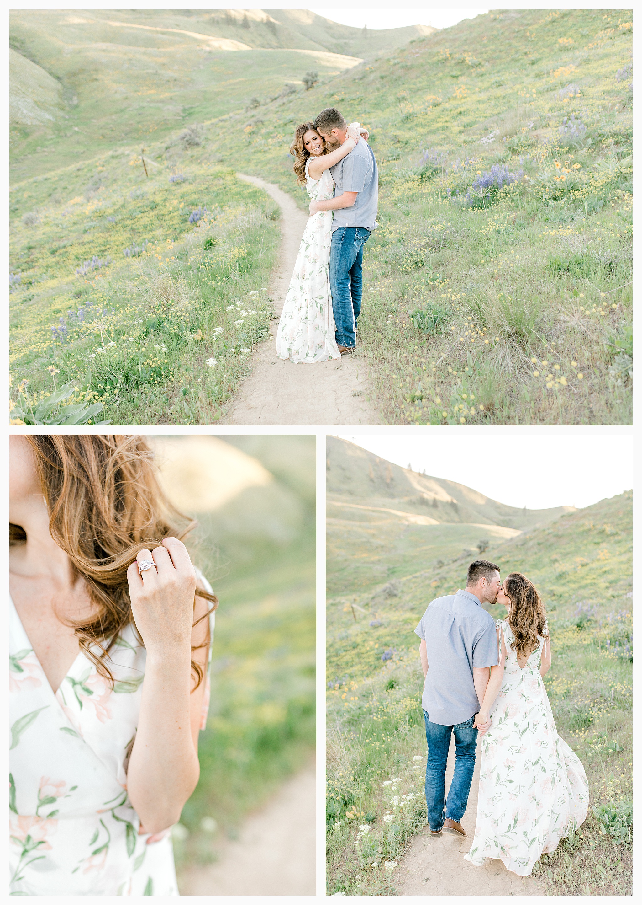 Engagement session amongst the wildflowers in Wenatchee, Washington | Engagement Session Outfit Inspiration for Wedding Photography with Emma Rose Company | Light and Airy PNW Photographer, Seattle Bride_0011.jpg