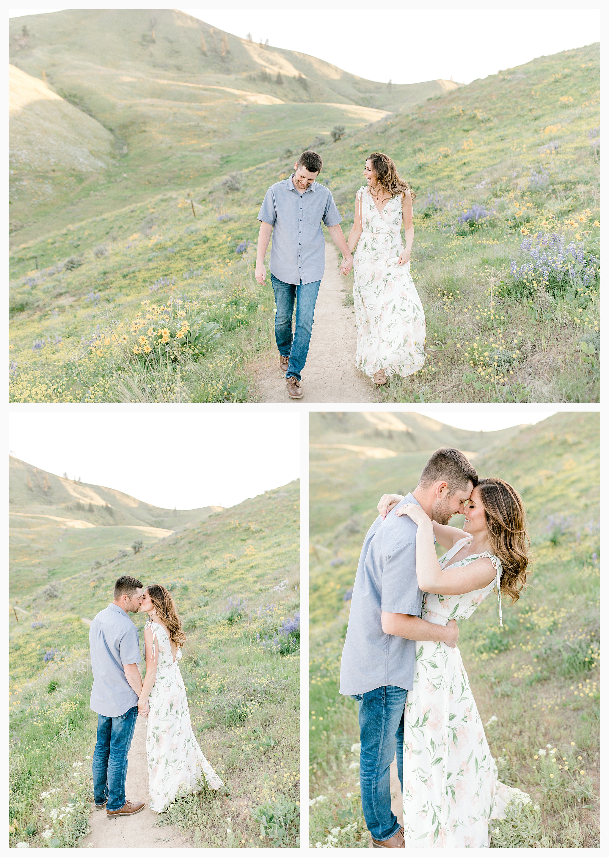 Engagement session amongst the wildflowers in Wenatchee, Washington | Engagement Session Outfit Inspiration for Wedding Photography with Emma Rose Company | Light and Airy PNW Photographer, Seattle Bride_0013.jpg