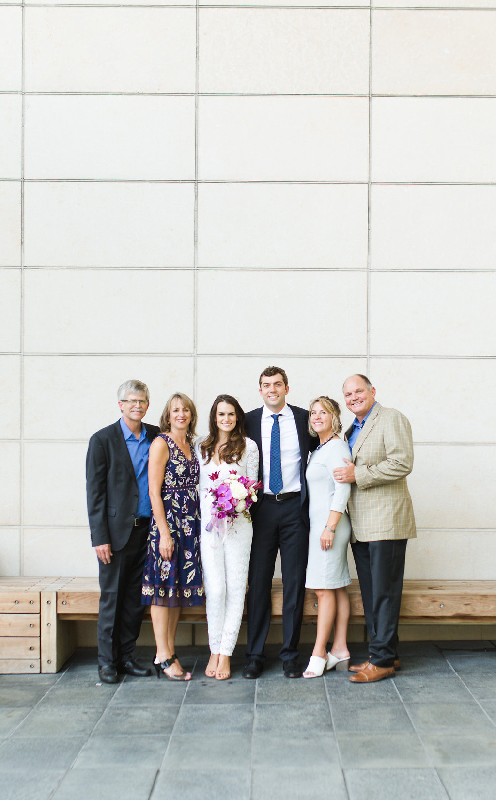 Seattle Courthouse Wedding | Seattle Municipal Court | Downtown Seattle Wedding | Intimate Elopement wedding | Beautiful Purple Bouquet | White Wedding Jumpsuit