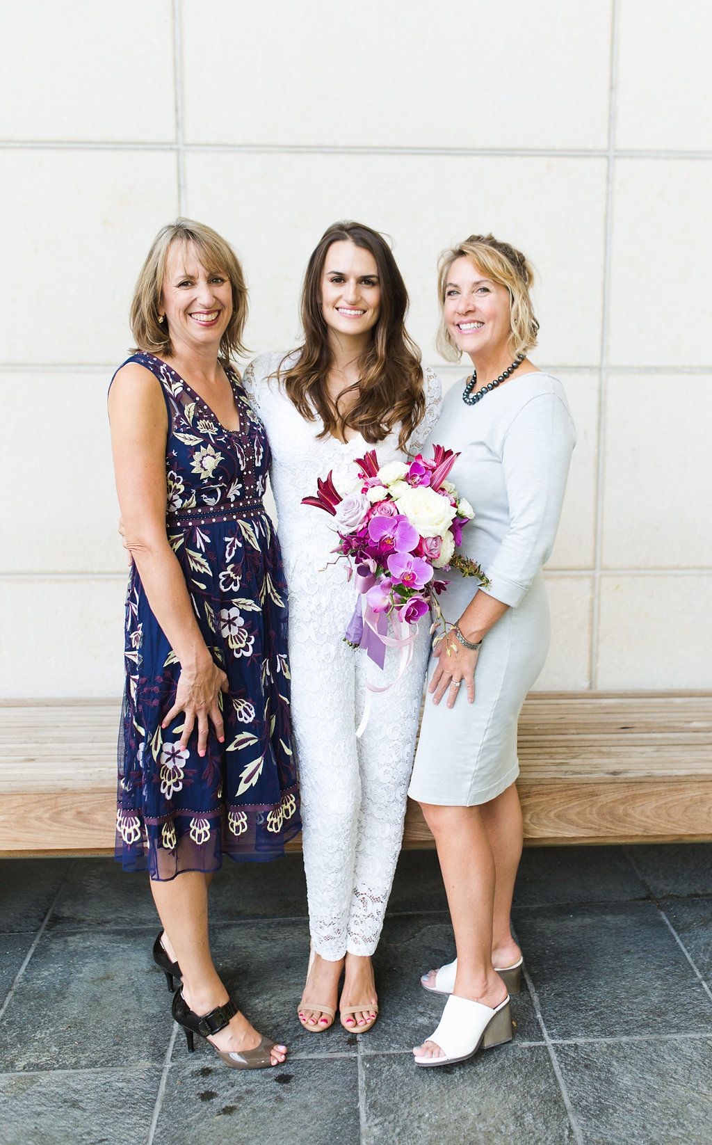 Seattle Courthouse Wedding | Seattle Municipal Court | Downtown Seattle Wedding | Intimate Elopement wedding | Beautiful Purple Bouquet | White Wedding Jumpsuit