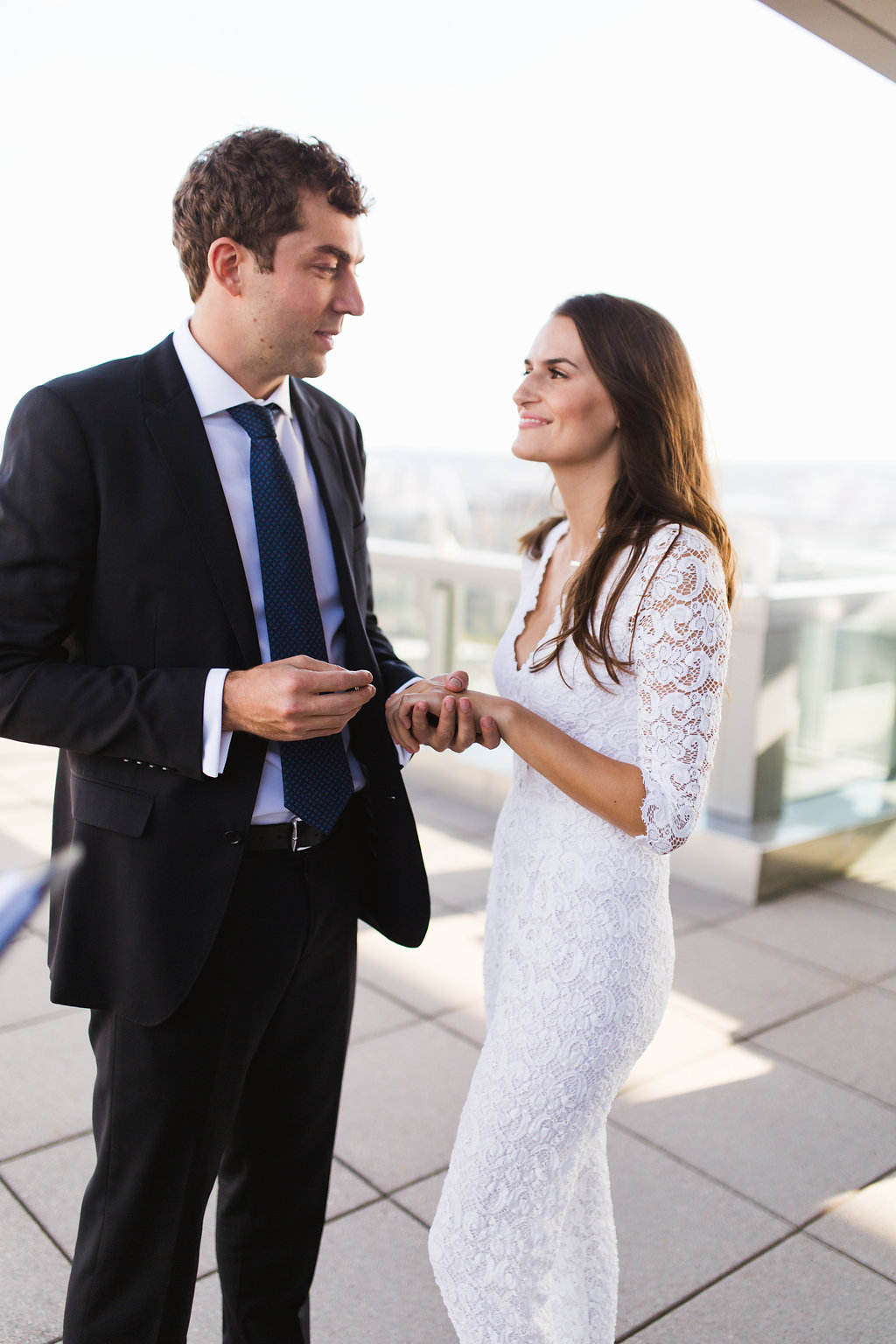 Seattle Courthouse Wedding | Seattle Municipal Court | Downtown Seattle Wedding | Intimate Elopement wedding | Beautiful Purple Bouquet | White Wedding Jumpsuit