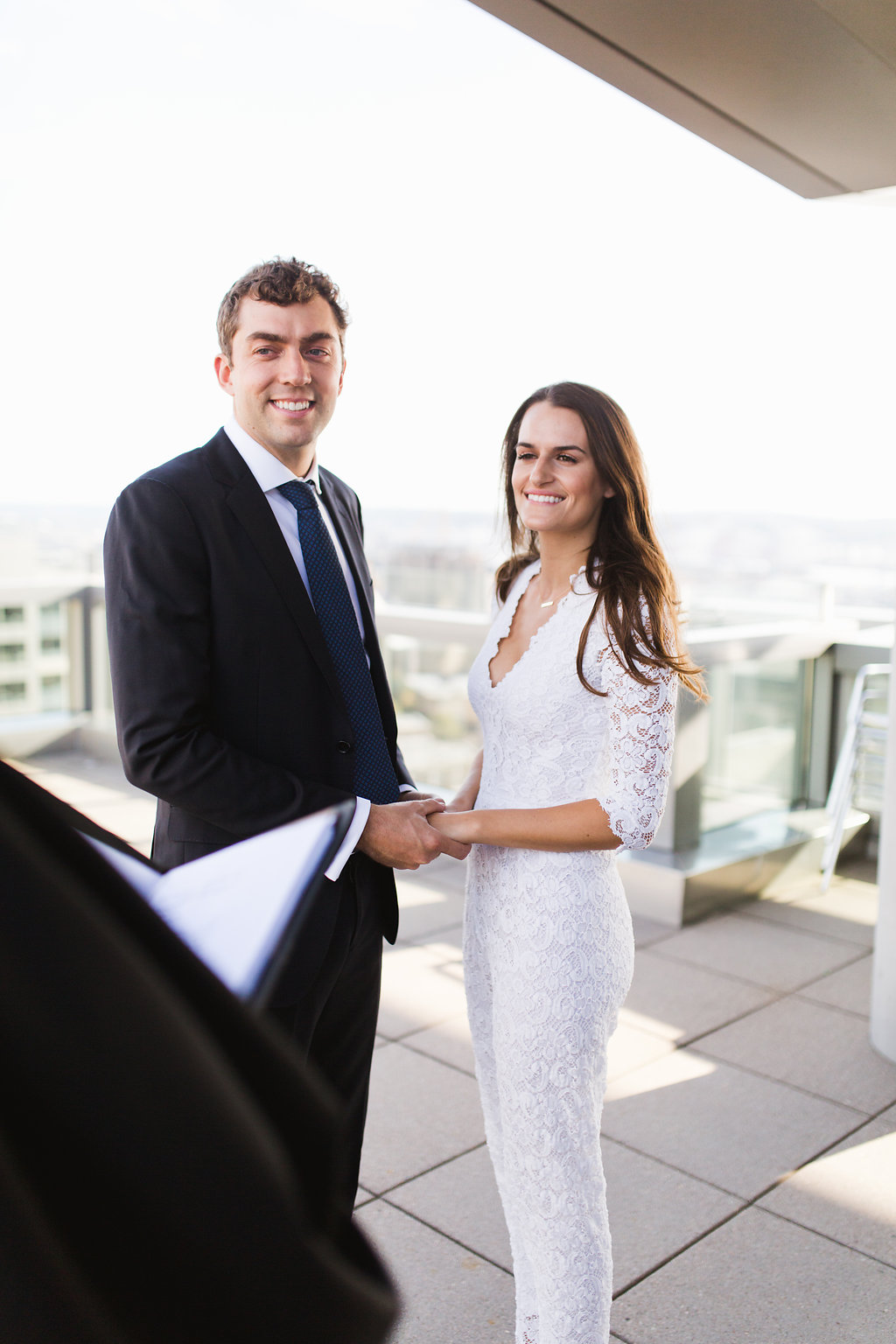 Seattle Courthouse Wedding | Seattle Municipal Court | Downtown Seattle Wedding | Intimate Elopement wedding | Beautiful Purple Bouquet | White Wedding Jumpsuit