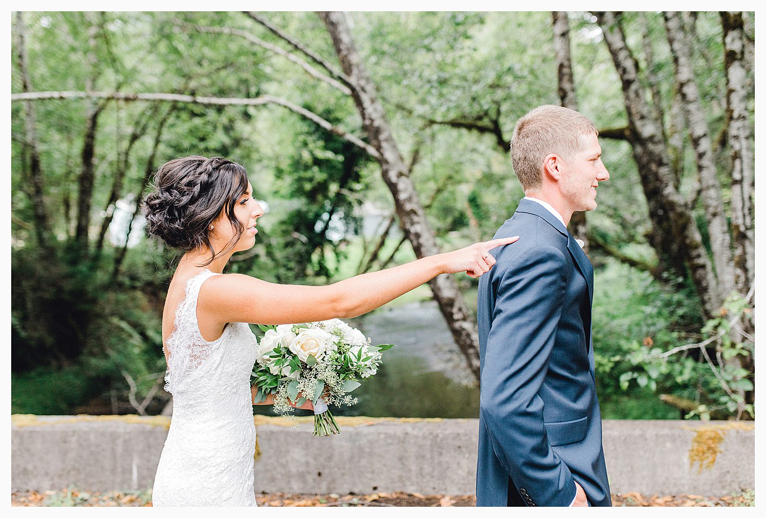 This beautiful lush green Pacific Northwest intimate wedding was a dream, photographed by Emma Rose Company.  From the gorgeous florals by Rhodesia Floral to the succulents and cute wood signs throughout, you will feel inspired._0018.jpg