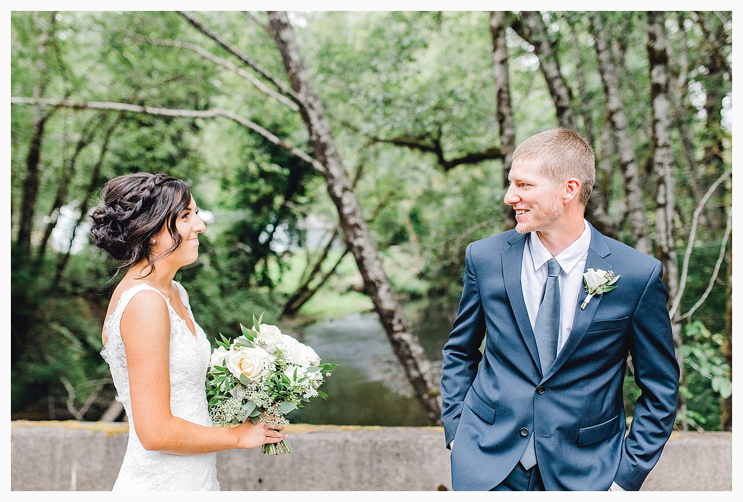 This beautiful lush green Pacific Northwest intimate wedding was a dream, photographed by Emma Rose Company.  From the gorgeous florals by Rhodesia Floral to the succulents and cute wood signs throughout, you will feel inspired._0019.jpg