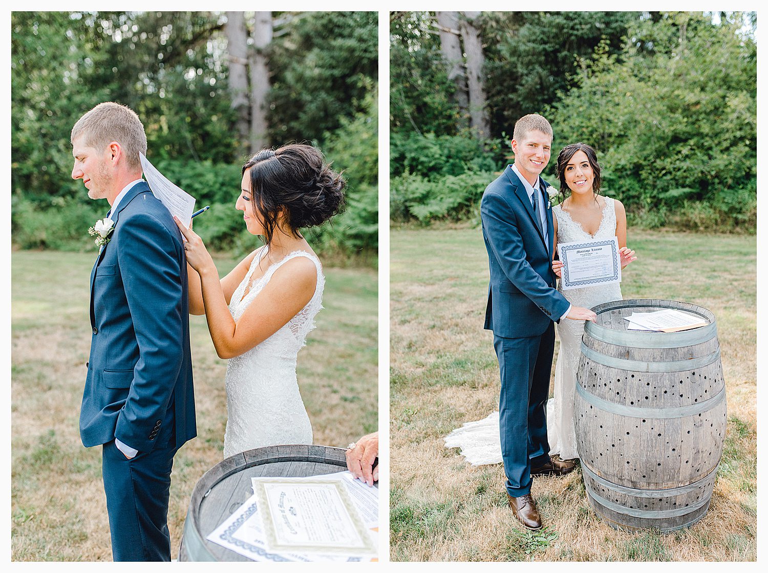 This beautiful lush green Pacific Northwest intimate wedding was a dream, photographed by Emma Rose Company.  From the gorgeous florals by Rhodesia Floral to the succulents and cute wood signs throughout, you will feel inspired._0065.jpg