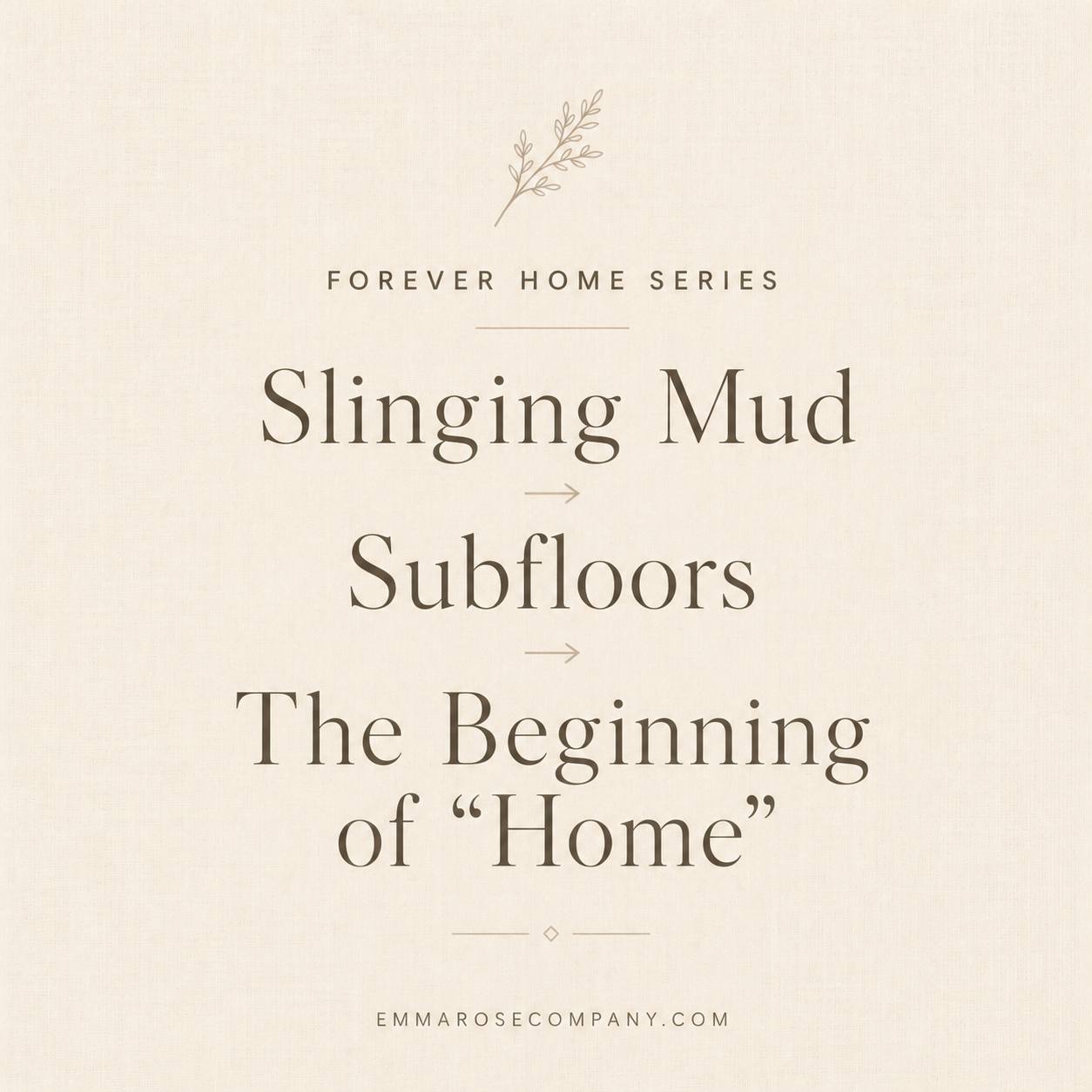 Forever Home Series: Slinging Mud → Subfloors → The Beginning of “Home”