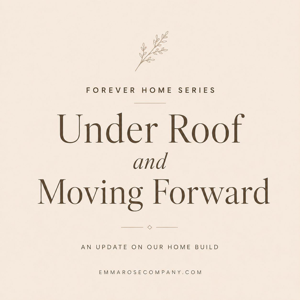 Forever Home Series: Under Roof and Moving Forward