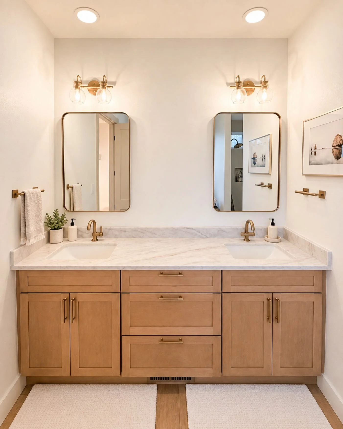 I think one of my favorite parts of building this house has been watching all of the tiny decisions finally become a room.

When you&rsquo;re in the middle of a build, you choose a cabinet finish one day, a faucet weeks later, mirrors from somewhere 