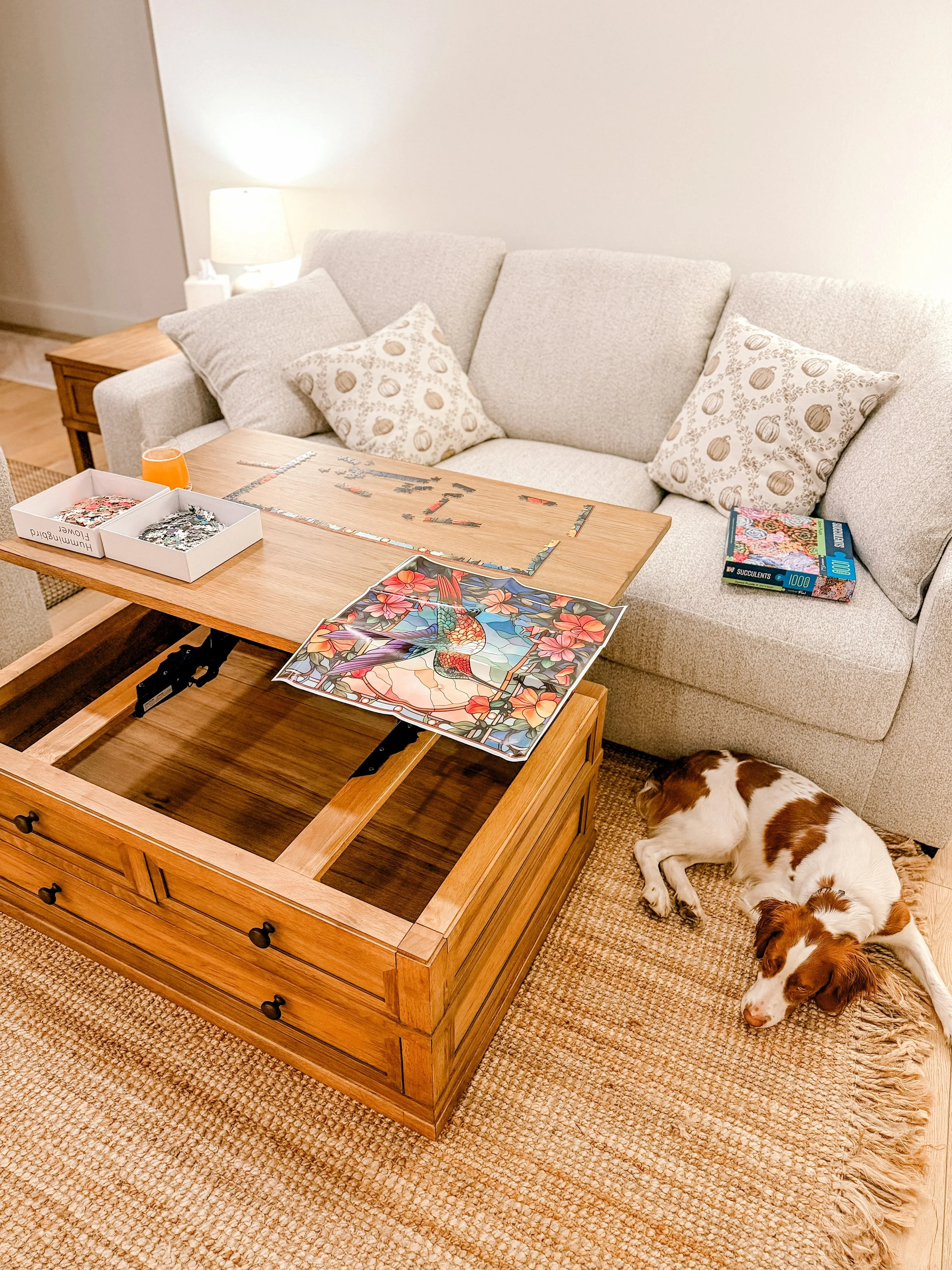 I&rsquo;m falling in love with this little den of ours more and more every day.

When we were designing the house, I knew I wanted a second sitting area connected to our main living space. Somewhere cozy to curl up, have a conversation, or just hang 