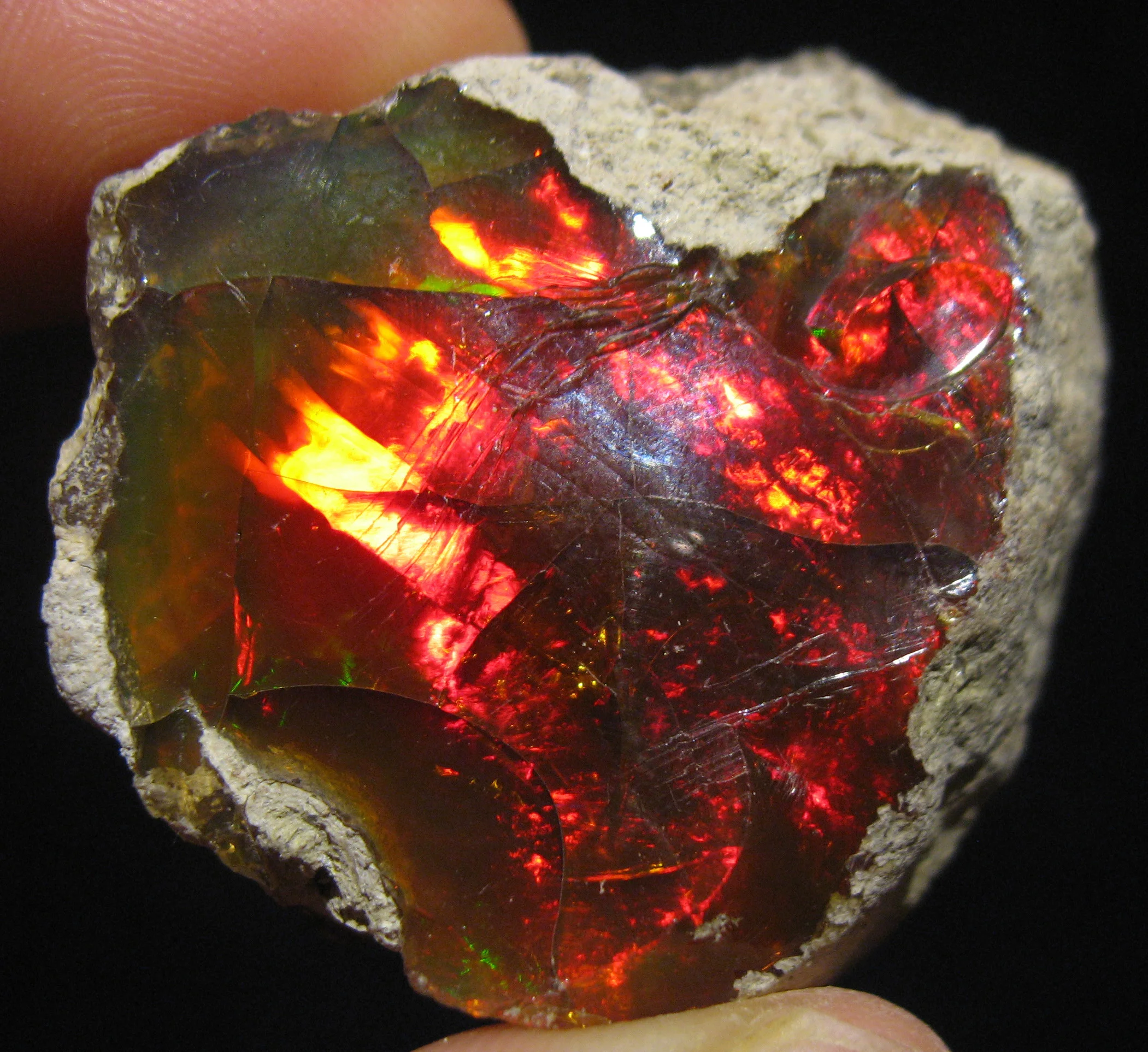 Rough fire opal