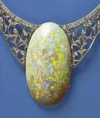 The Queens Opal, 203 carat matrix opal. Found in Andamooka, Australia in 1949 and given to Queen Elizabeth II