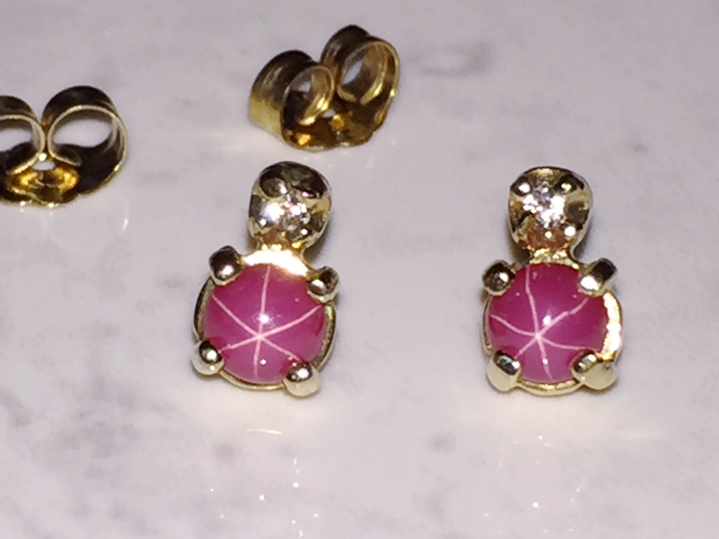 Our last pair of Star Ruby earrings