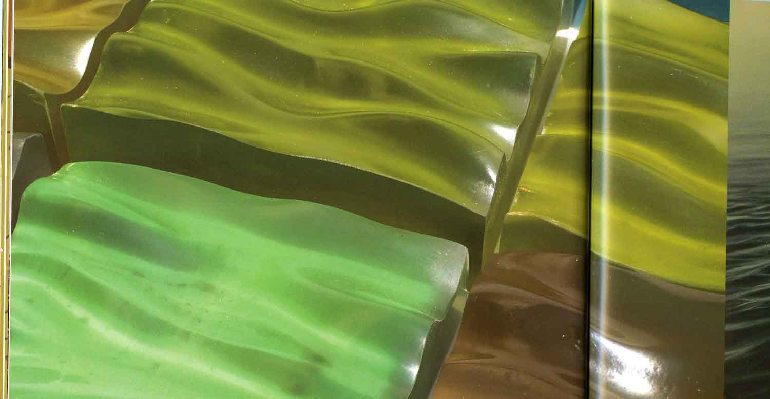Detail of an installation of Love Will Tear Us Apart, 2007 , urethane