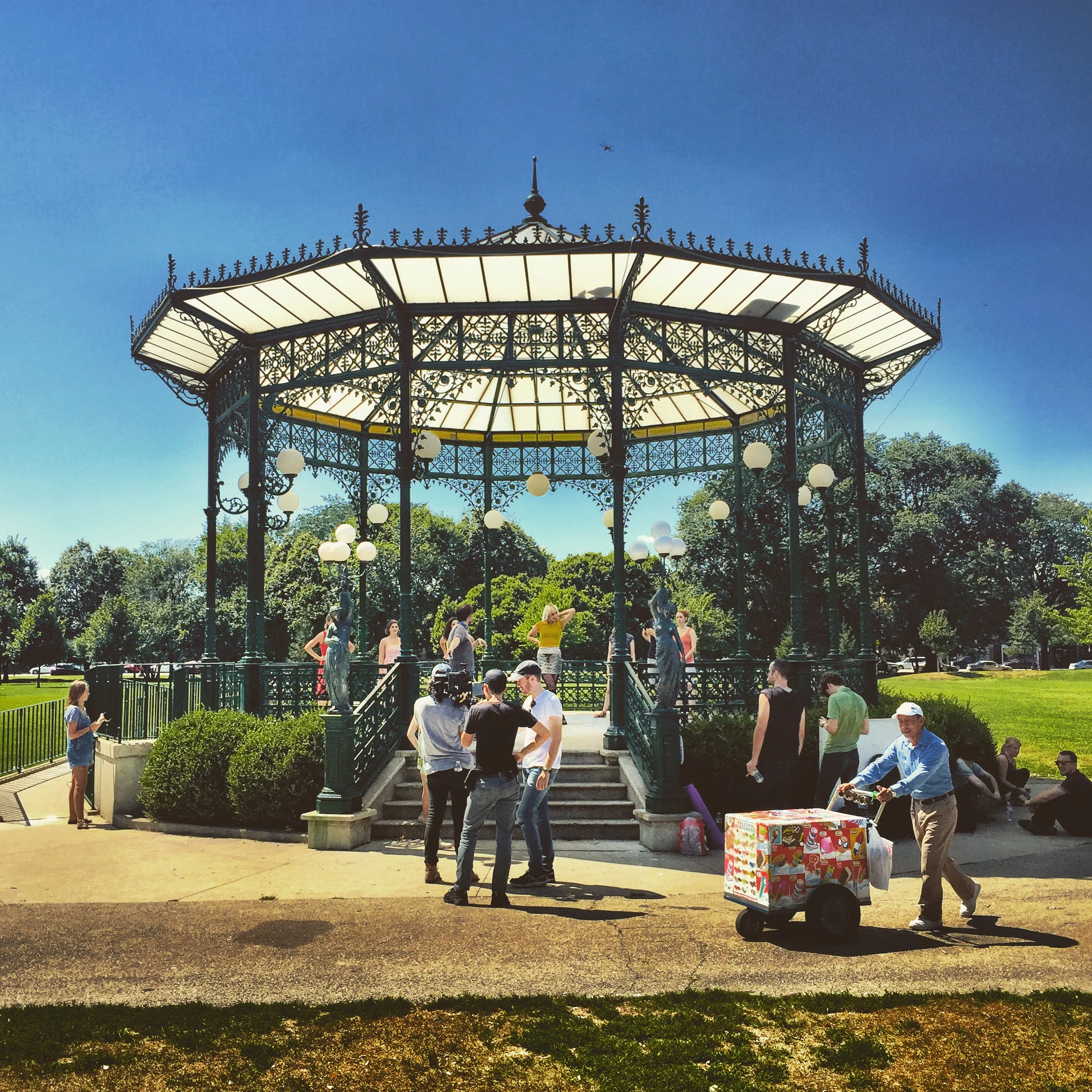 Dance sequence at the gazebo in Welles Park