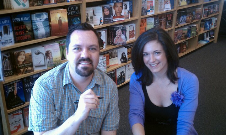  Kevin and Rebecca at a signing for&nbsp; Legally Dead &nbsp;in Keene, NH. A smiling face often gets book store shoppers to take a look - even if they were coming in to get&nbsp; Fifty Shades of Grey .&nbsp; 
