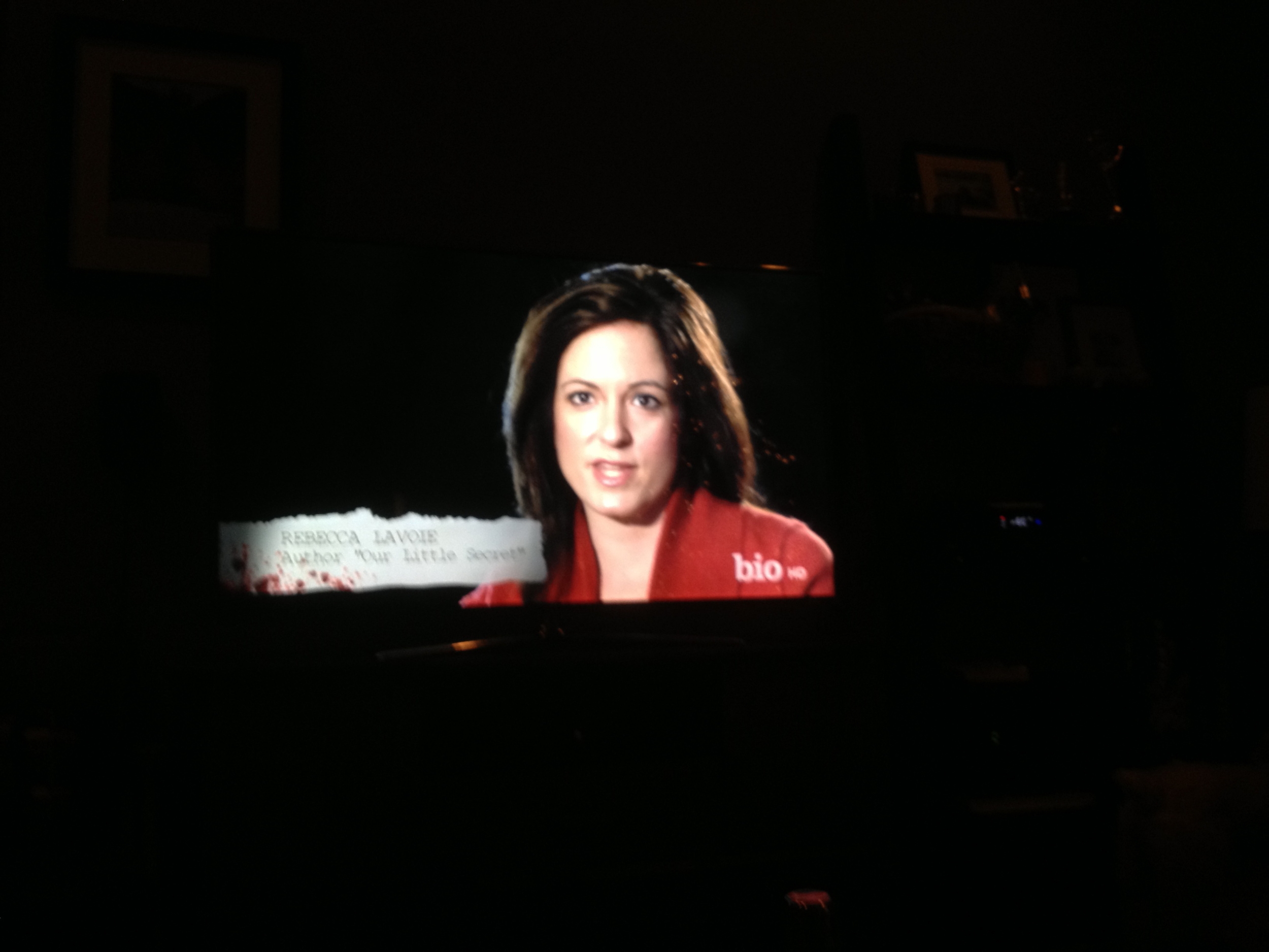 Rebecca appearing on the television show "Deadly Alibi." The couple have made a habit of turning up on a variety of true crime shows.