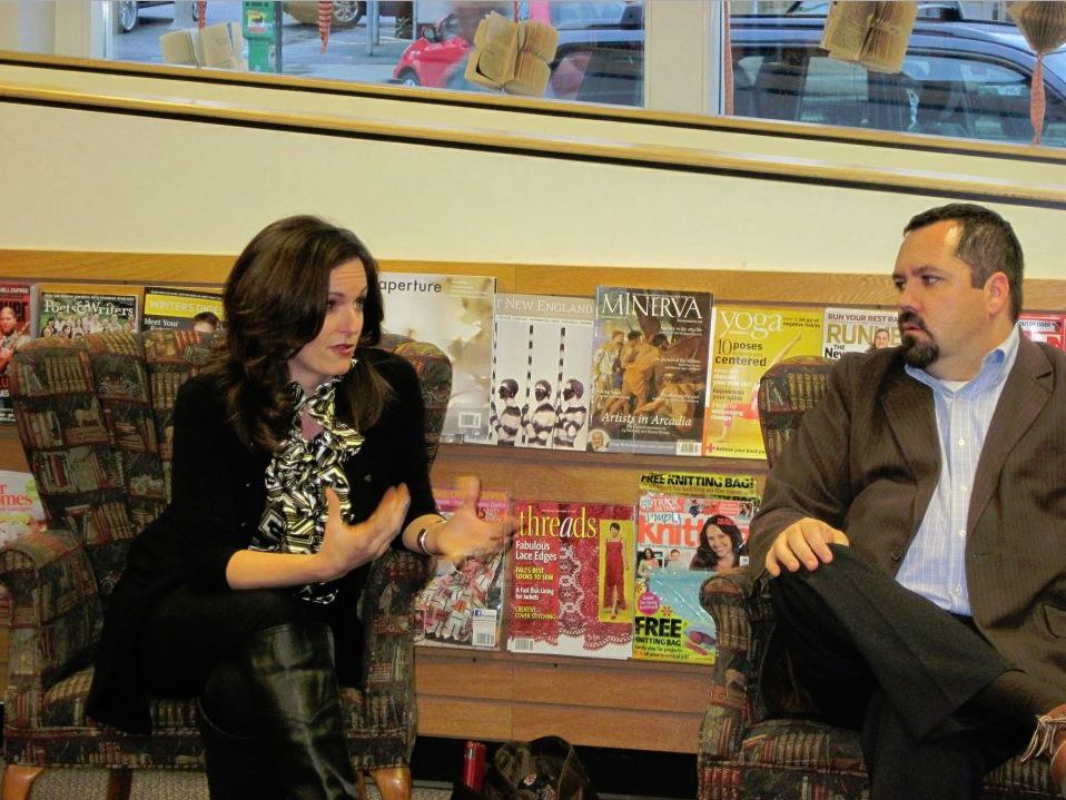  Rebecca and Kevin doing a book discussion on  Our Little Secret &nbsp;at Gibson's bookstore in Concord. Their style is less about reading and more about having a dialog with the audience. 