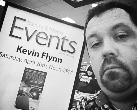  Here's Kevin appearing solo at a book signing at the Barnes and Noble in Manchester, NH. It can get lonely without his partner, but it makes signing books quicker. 