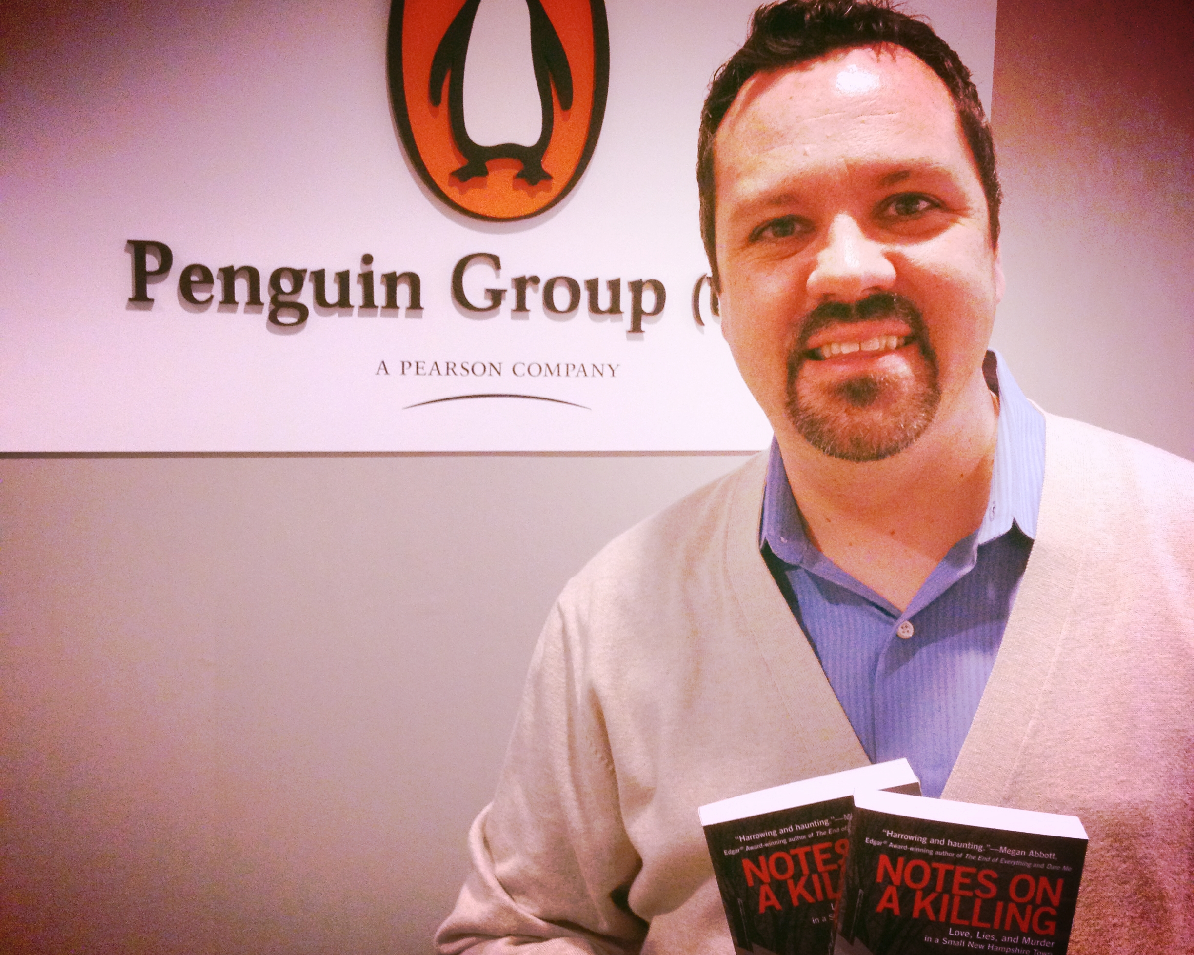  Kevin at the New York offices of Penguin after the publication of&nbsp; Notes on a Killing . They may be a writing team of two...but an entire staff works to shape and promote every book. 