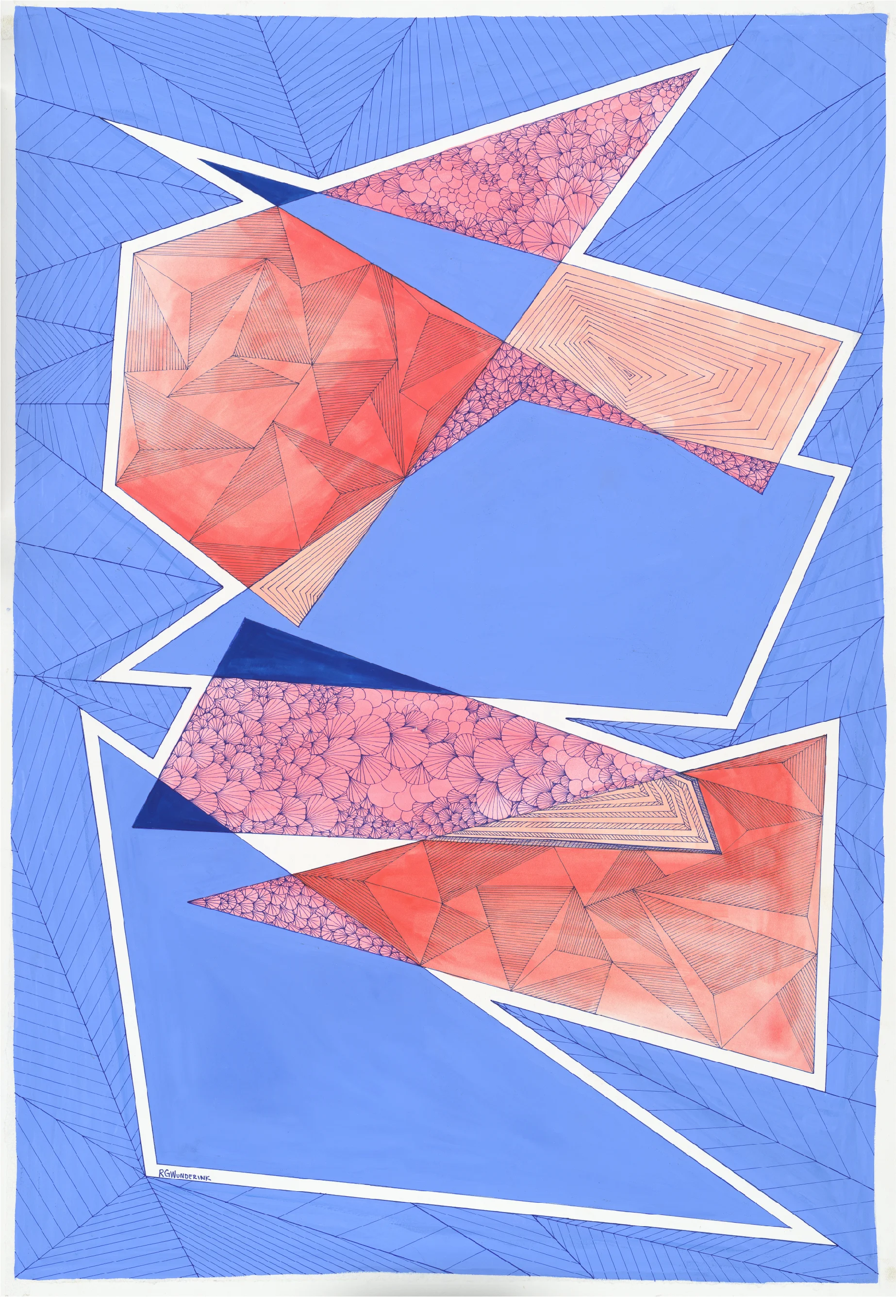 "Shattered mirror in periwinkle"