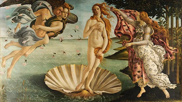 The Birth of Venus , by Sandro Botticelli (c. 1486) -- Wikimedia Commons (Public Domain)