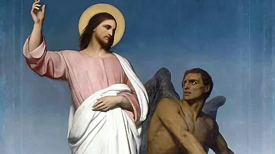Temptation of Christ , by Ary Scheffer (1854) — Wikimedia Commons (Public Domain)