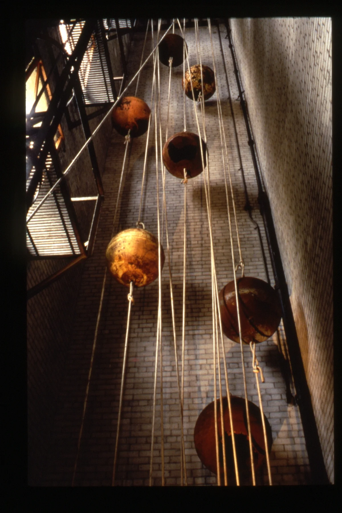 We raised 7 WWII buoys on ropes and pulleys in an old hose-drying tower (tower is 40’ tall)    