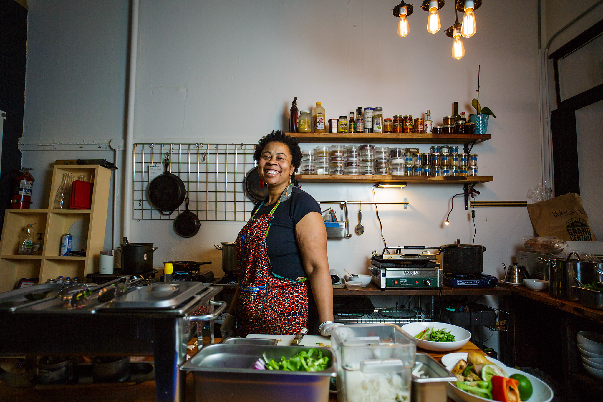 Kristi came to us in 2014 seeking help to develop a business plan and secure expansion capital to scale That Brown Girl Cooks , a locally-sourced specialty food business producing several lines of healthy humus. We connected Kristi to our Health Enterprise Development Initiative sustainable food business plan competition to hone her business model and pitch her business to impact investors, which resulted in securing a $10,000 grant. We have also helped Kristi solidify her business plan, create realistic financial projections, strengthen her business management infrastructure and implement a strategy for scaling. TBGC products are now available in several local stores, including PCC, Red Apple, and Whole Foods. 