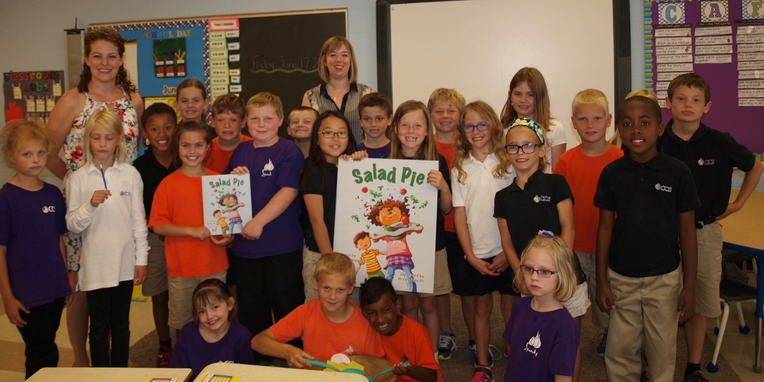 They had lots of good questions and added many ingredients to Chatham Salad Pie. You can see the bowl of salad there in the front row, being mixed up.