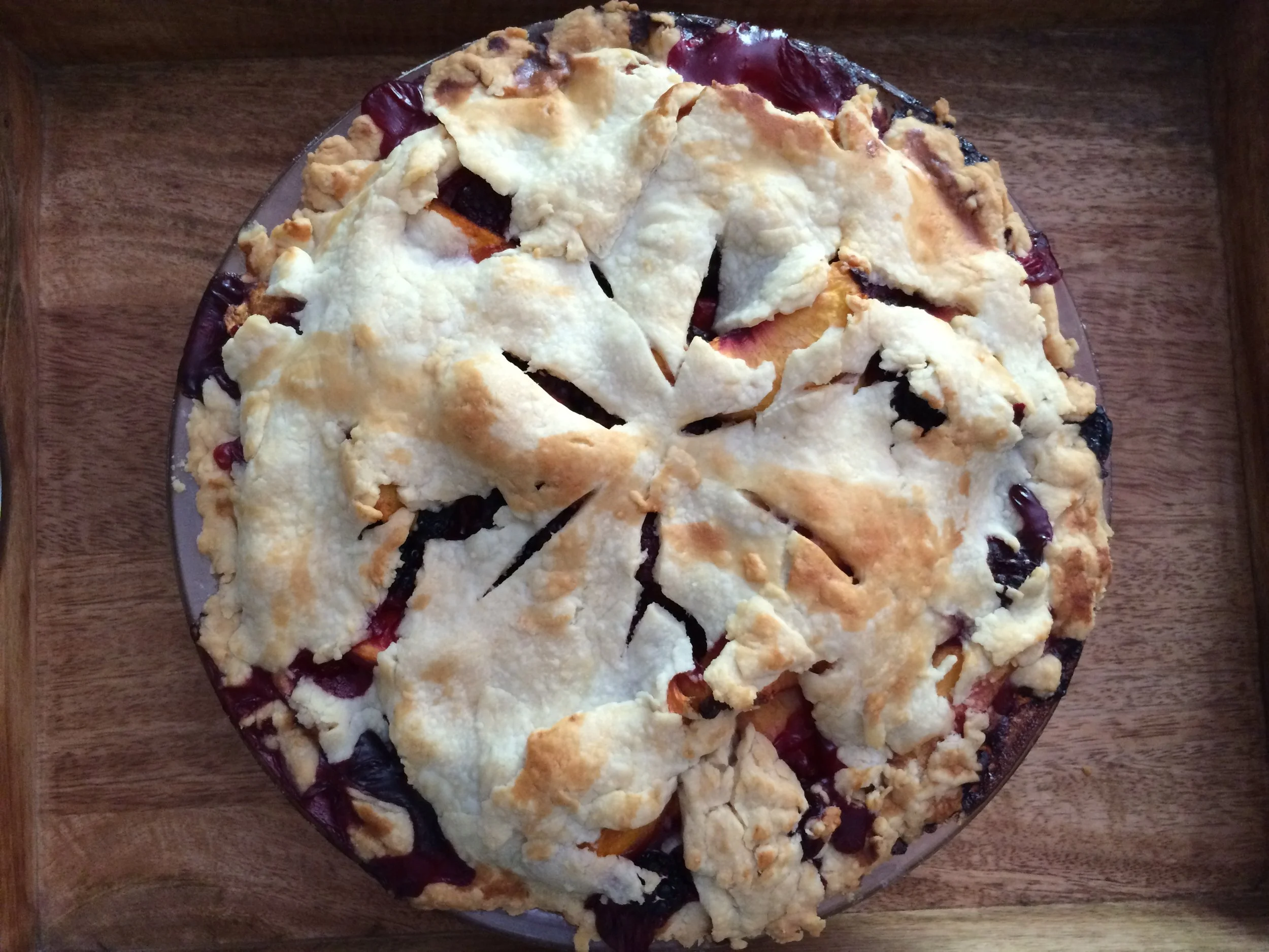  Peach and blackberry pie