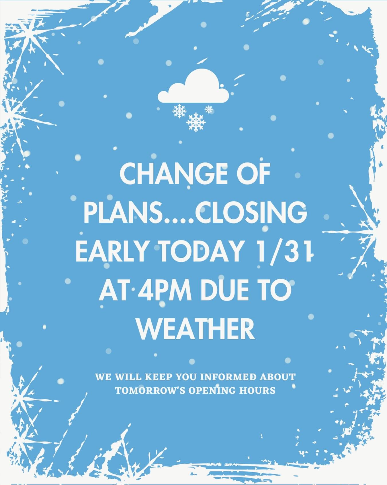 ❄️ We will keep you updated about tomorrow ❄️