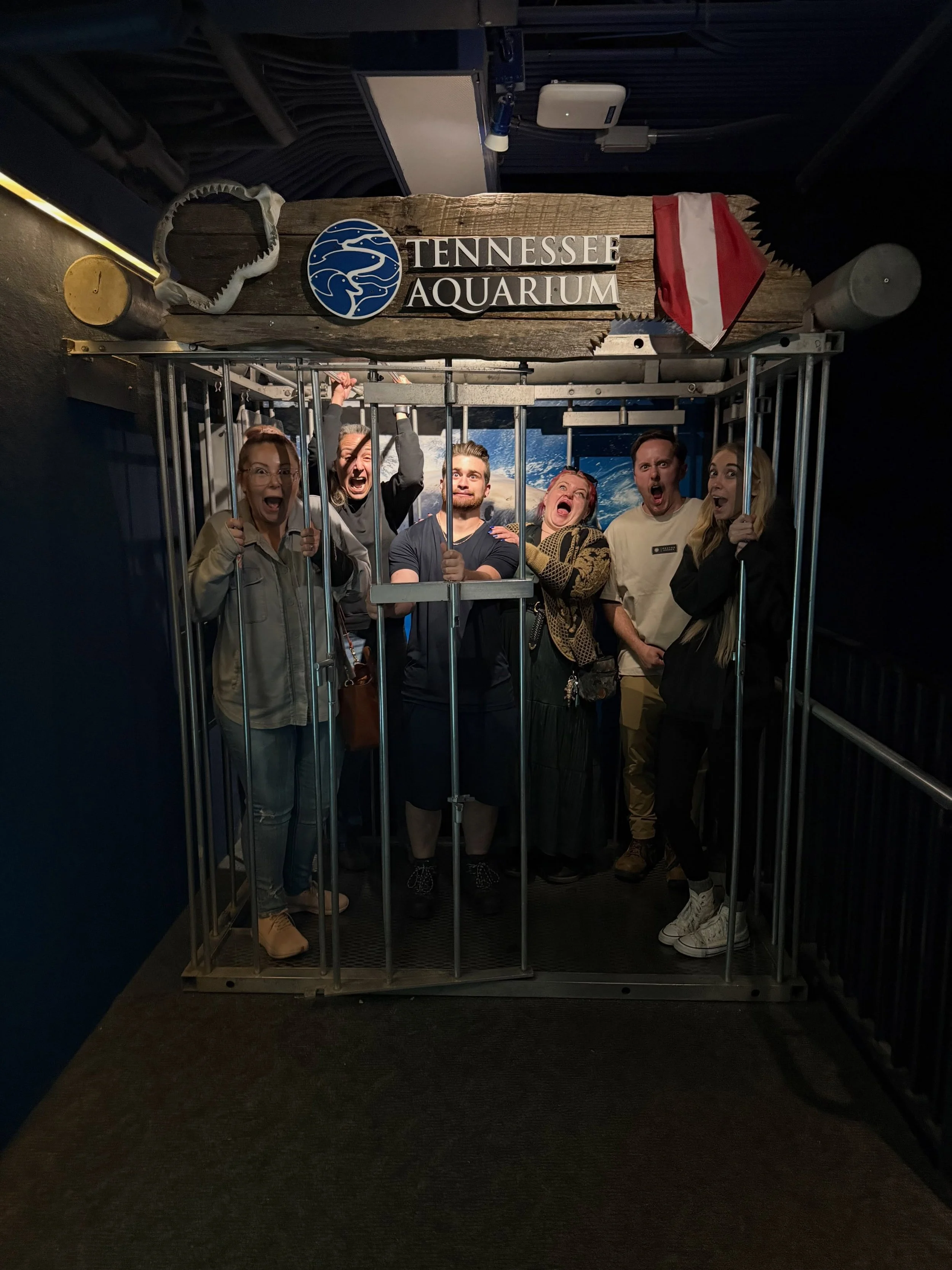 Almost all of us at the @tennesseeaquarium to celebrate a few birthdays! 🥳