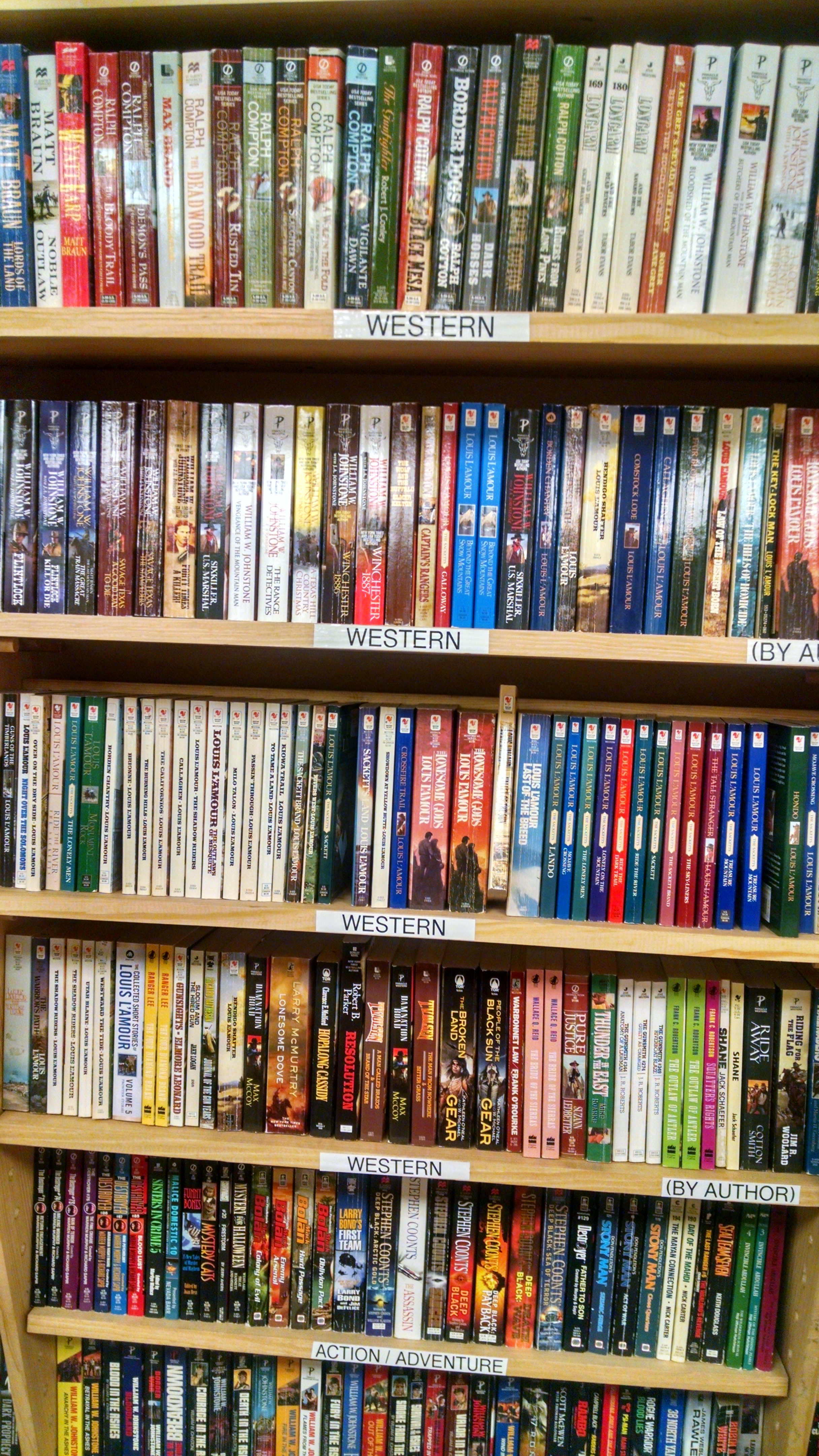 For real. It's a western section. (This is not common in all bookstores. Trust me.) Yeehaw!