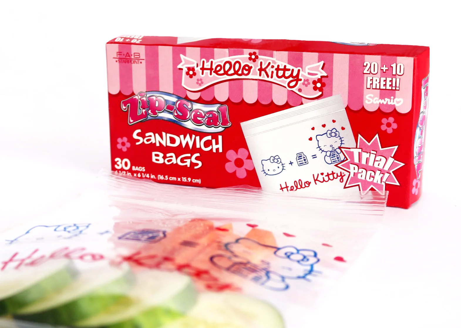 Hello Kitty - Zip Seal Sandwich Bags