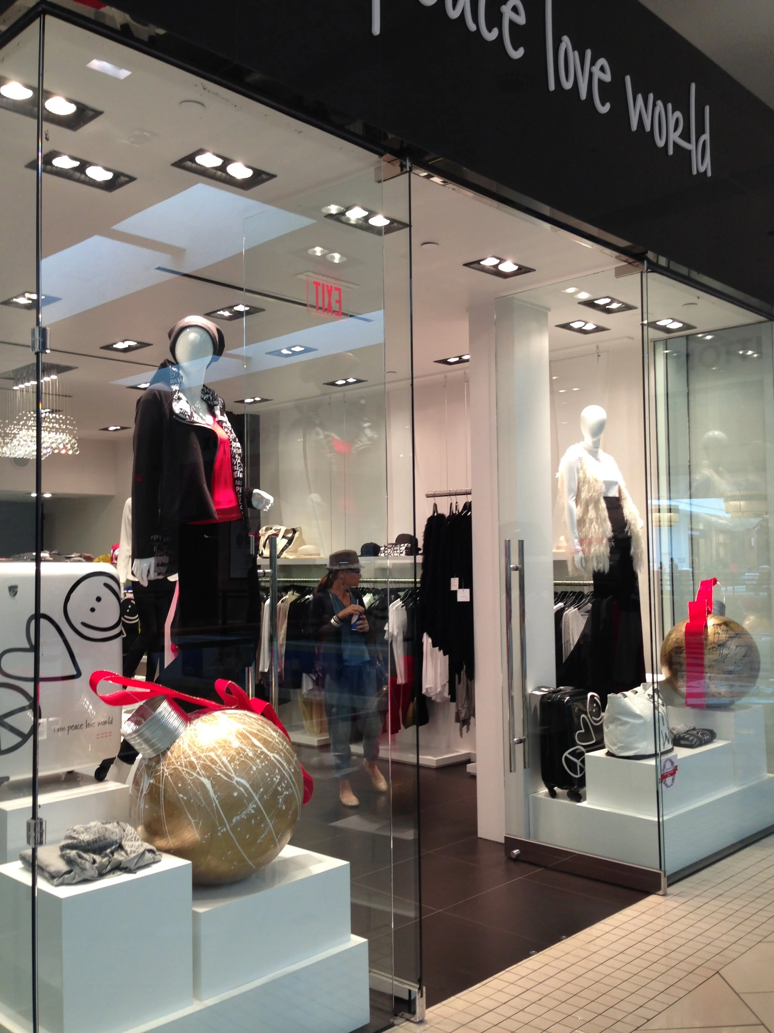 Peace Love World - Retail Store Window Display, Miami, Florida 