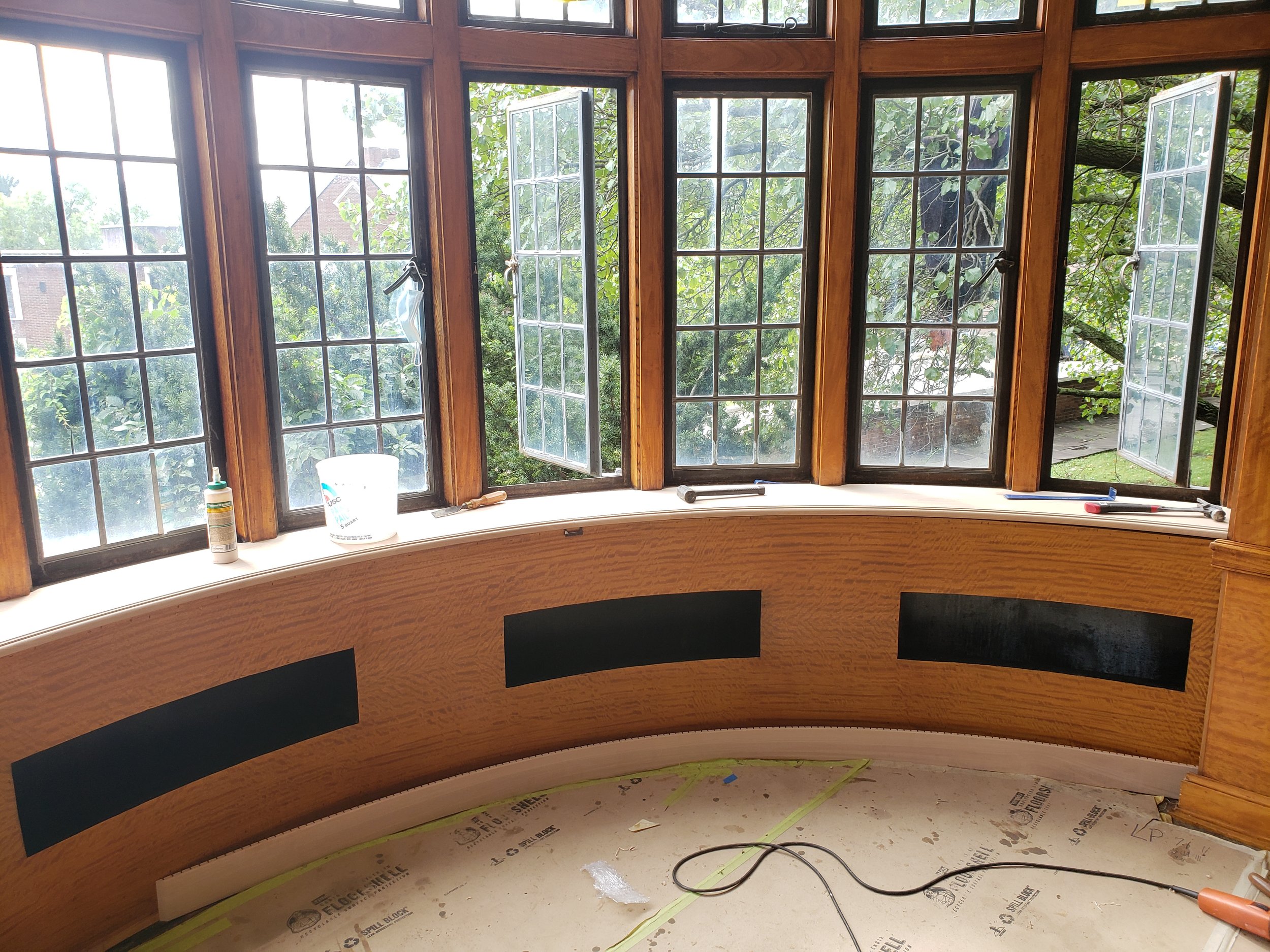 In Progress: Curved Veneer Wall Repair