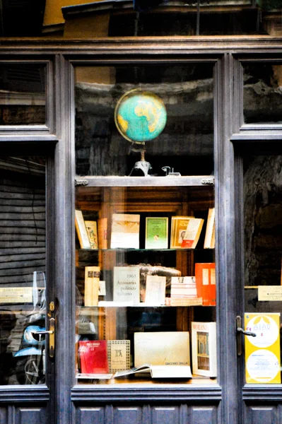 Rome. Bookstore Window Reflection