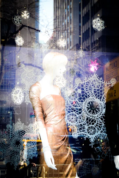 New York City. Saks 5th Ave Christmas Window Reflection #1