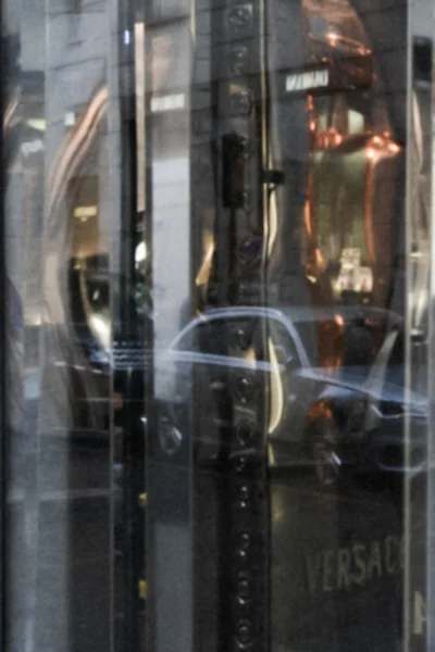 Milan. Versace Window Reflection