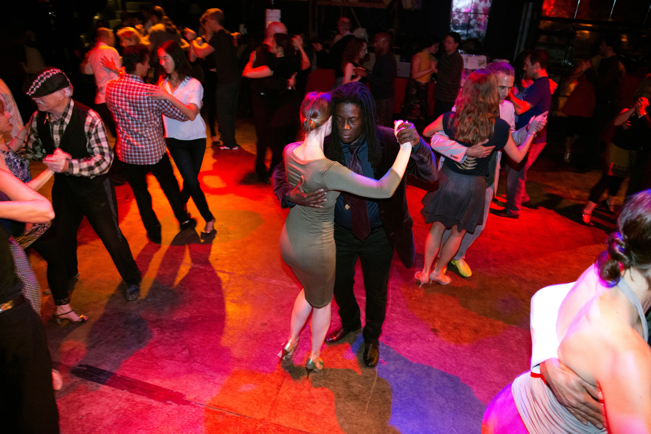  Skyler Cooper dances Milonga with Julia Zharova at CellSpace on Bryant Street between 18th and 19th Street Wednesday April &nbsp;8, 2015.&nbsp; 