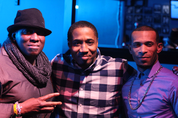From left to right: Terence Lee, Mahmoud Khan and Xazavian Valladay after a performance at The Joynt