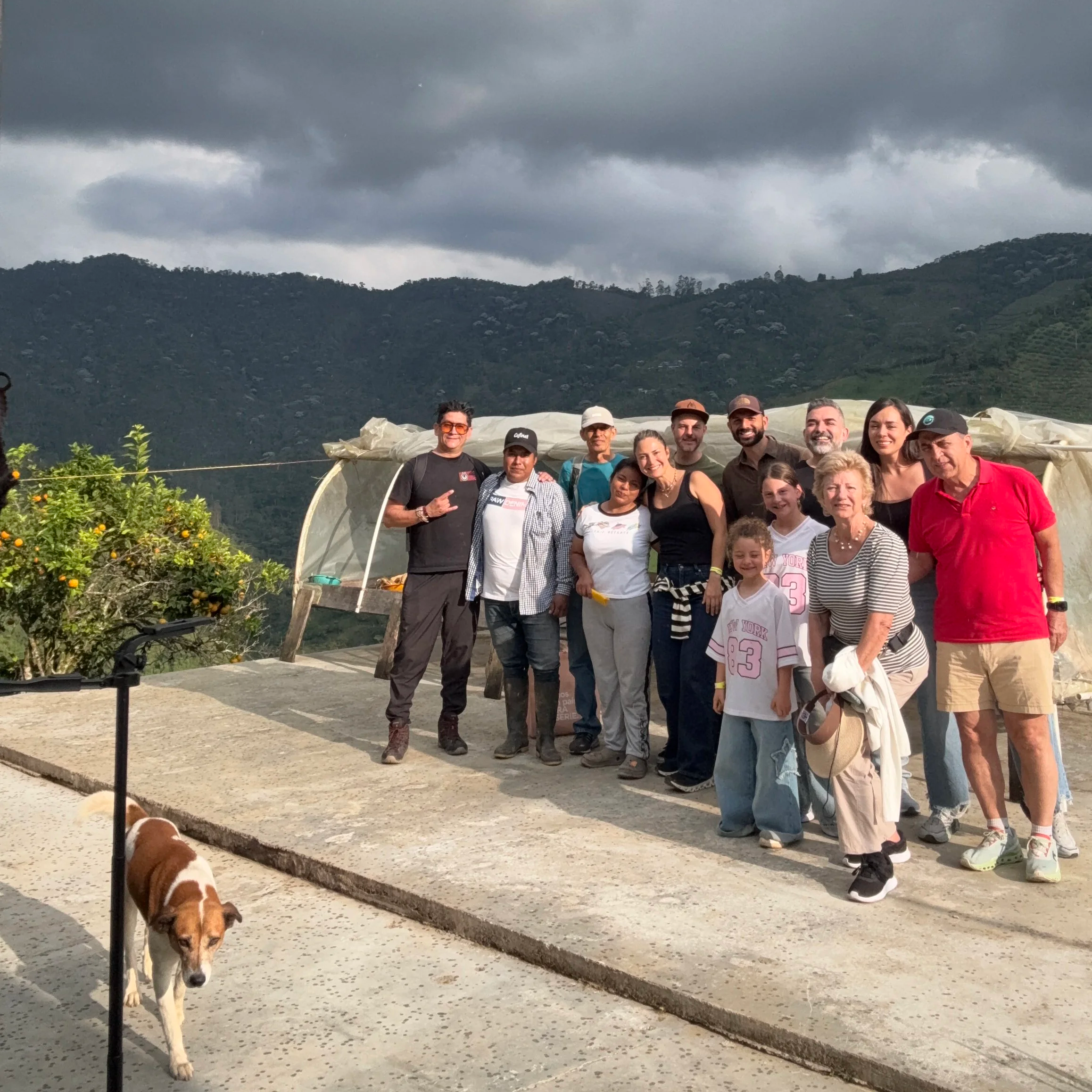 Our family visiting a coffee farm